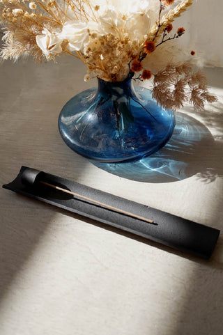 Chushin Kobo Madoka Cast Iron Incense Stick Holder made in Japan lifestyle with incense sticks