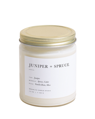Brooklyn Candle Studio Juniper and Spruce Candle Minimalist 8oz limited edition