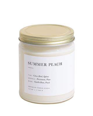 Brooklyn Candle Studio Summer Peach Candle Minimalist 8oz limited edition