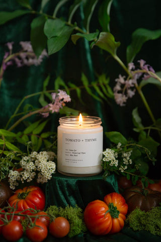 Brooklyn Candle Studio Tomato and Thyme Candle Minimalist 8oz lifestyle limited edition