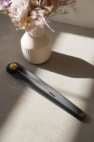 Chushin Kobo Tsuyoki Cast Iron Incense Stick Holder made in Japan lifestyle with incense sticks
