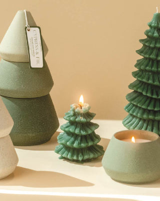 Paddywax Cypress and Fir Small Christmas Tree Candle lifestyle